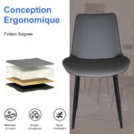 Modern Dining Chairs, PU Leather Dining Chairs with Carbon Steel Legs for Home, Restaurant - Image 13