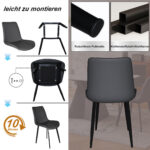 Modern Dining Chairs, PU Leather Dining Chairs with Carbon Steel Legs for Home, Restaurant - Image 14