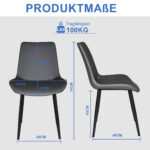Modern Dining Chairs, PU Leather Dining Chairs with Carbon Steel Legs for Home, Restaurant - Image 3