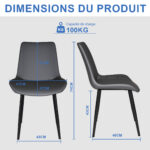 Modern Dining Chairs, PU Leather Dining Chairs with Carbon Steel Legs for Home, Restaurant - Image 4
