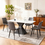 Modern Dining Chairs, PU Leather Dining Chairs with Carbon Steel Legs for Home, Restaurant - Image 5