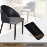 Modern Dining Chair with Ergonomic Black PU Leather Backrest, Breathable Gray Mesh Seat - Image 12