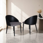 Modern Dining Chair with Ergonomic Black PU Leather Backrest, Breathable Gray Mesh Seat - Image 14