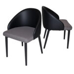 Modern Dining Chair with Ergonomic Black PU Leather Backrest, Breathable Gray Mesh Seat - Image 15