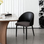 Modern Dining Chair with Ergonomic Black PU Leather Backrest, Breathable Gray Mesh Seat - Image 16