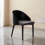 Modern Dining Chair with Ergonomic Black PU Leather Backrest, Breathable Gray Mesh Seat - Image 17