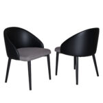 Modern Dining Chair with Ergonomic Black PU Leather Backrest, Breathable Gray Mesh Seat - Image 2