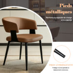 Modern Dining Chairs, Upholstered with PU Leather Cover - Ergonomic Kitchen Chairs with Curved - Image 11