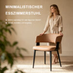 Modern Dining Chairs, Upholstered with PU Leather Cover - Ergonomic Kitchen Chairs with Curved - Image 12