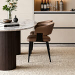 Modern Dining Chairs, Upholstered with PU Leather Cover - Ergonomic Kitchen Chairs with Curved - Image 14