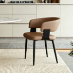 Modern Dining Chairs, Upholstered with PU Leather Cover - Ergonomic Kitchen Chairs with Curved - Image 15