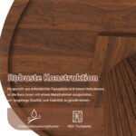 Round Kitchen Table 110 cm Country Style, MDF Tabletop with Walnut Veneer from Two Semicircles, Cylindrical - Image 11