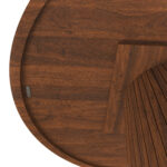 Round Kitchen Table 110 cm Country Style, MDF Tabletop with Walnut Veneer from Two Semicircles, Cylindrical - Image 21