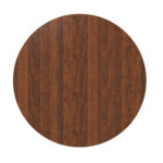 Round Kitchen Table 110 cm Country Style, MDF Tabletop with Walnut Veneer from Two Semicircles, Cylindrical - Image 22