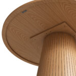 Round Kitchen Table 110 cm Country Style, MDF Tabletop with Oak Veneer from Two Semicircles, Cylindrical - Image 19