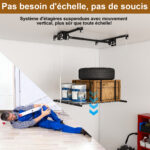 Garage Ceiling Storage with Crank System, 1.2x1.2m Steel Overhead Rack for High Rooms from 3 to 3.6m, with - Image 11