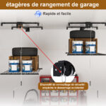 Garage Ceiling Storage with Crank System, 1.2x1.2m Steel Overhead Rack for High Rooms from 3 to 3.6m, with - Image 13