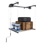 Garage Ceiling Storage with Crank System, 1.2x1.2m Steel Overhead Rack for High Rooms from 3 to 3.6m, with - Image 19