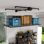 Garage Ceiling Storage with Crank System, 1.2x2.4m Steel Overhead Rack for High Rooms from 3 to 3.6m, with - Image 18