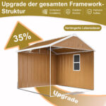 Steel Garden Shed 1.8x1 m - Weatherproof Metal Shed with Windows, Lockable Door & Ventilation - Image 10