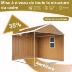 Steel Garden Shed 1.8x1 m - Weatherproof Metal Shed with Windows, Lockable Door & Ventilation - Image 11