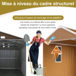 Steel Garden Shed 1.8x1 m - Weatherproof Metal Shed with Windows, Lockable Door & Ventilation - Image 15