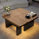 Modern Coffee Table with LED, Eco-Friendly Wood, 2-in-1 Design, Freely Movable - Image 12