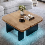 Modern Coffee Table with LED, Eco-Friendly Wood, 2-in-1 Design, Freely Movable - Image 13