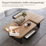 Modern Coffee Table with LED, Eco-Friendly Wood, 2-in-1 Design, Freely Movable - Image 6