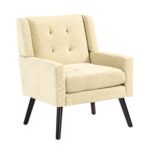 Polsterstuhl mit Knopfpolsterung aus Wildleder – Mid-Century-Modern-Sessel mit Hochdichtschaumkissen - Image 11