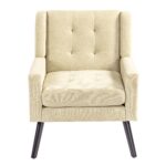 Polsterstuhl mit Knopfpolsterung aus Wildleder – Mid-Century-Modern-Sessel mit Hochdichtschaumkissen - Image 12