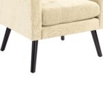 Polsterstuhl mit Knopfpolsterung aus Wildleder – Mid-Century-Modern-Sessel mit Hochdichtschaumkissen - Image 17