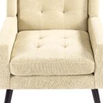 Polsterstuhl mit Knopfpolsterung aus Wildleder – Mid-Century-Modern-Sessel mit Hochdichtschaumkissen - Image 18