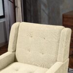 Polsterstuhl mit Knopfpolsterung aus Wildleder – Mid-Century-Modern-Sessel mit Hochdichtschaumkissen - Image 9