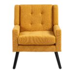 Polsterstuhl mit Knopfpolsterung aus Wildleder – Mid-Century-Modern-Sessel mit Hochdichtschaumkissen - Image 11
