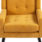 Polsterstuhl mit Knopfpolsterung aus Wildleder – Mid-Century-Modern-Sessel mit Hochdichtschaumkissen - Image 18
