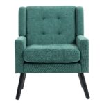 Polsterstuhl mit Knopfpolsterung aus Wildleder – Mid-Century-Modern-Sessel mit Hochdichtschaumkissen - Image 15