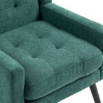 Polsterstuhl mit Knopfpolsterung aus Wildleder – Mid-Century-Modern-Sessel mit Hochdichtschaumkissen - Image 17
