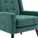 Polsterstuhl mit Knopfpolsterung aus Wildleder – Mid-Century-Modern-Sessel mit Hochdichtschaumkissen - Image 21