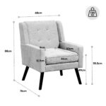 Polsterstuhl mit Knopfpolsterung aus Wildleder – Mid-Century-Modern-Sessel mit Hochdichtschaumkissen - Image 10