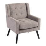 Polsterstuhl mit Knopfpolsterung aus Wildleder – Mid-Century-Modern-Sessel mit Hochdichtschaumkissen - Image 11