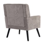 Polsterstuhl mit Knopfpolsterung aus Wildleder – Mid-Century-Modern-Sessel mit Hochdichtschaumkissen - Image 12