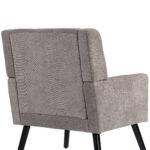 Polsterstuhl mit Knopfpolsterung aus Wildleder – Mid-Century-Modern-Sessel mit Hochdichtschaumkissen - Image 14