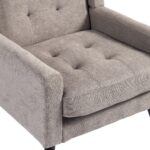 Polsterstuhl mit Knopfpolsterung aus Wildleder – Mid-Century-Modern-Sessel mit Hochdichtschaumkissen - Image 18