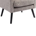 Polsterstuhl mit Knopfpolsterung aus Wildleder – Mid-Century-Modern-Sessel mit Hochdichtschaumkissen - Image 19