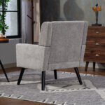 Polsterstuhl mit Knopfpolsterung aus Wildleder – Mid-Century-Modern-Sessel mit Hochdichtschaumkissen - Image 2