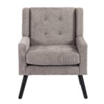 Polsterstuhl mit Knopfpolsterung aus Wildleder – Mid-Century-Modern-Sessel mit Hochdichtschaumkissen - Image 22