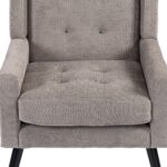 Polsterstuhl mit Knopfpolsterung aus Wildleder – Mid-Century-Modern-Sessel mit Hochdichtschaumkissen - Image 23