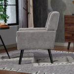 Polsterstuhl mit Knopfpolsterung aus Wildleder – Mid-Century-Modern-Sessel mit Hochdichtschaumkissen - Image 4