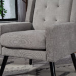 Polsterstuhl mit Knopfpolsterung aus Wildleder – Mid-Century-Modern-Sessel mit Hochdichtschaumkissen - Image 6